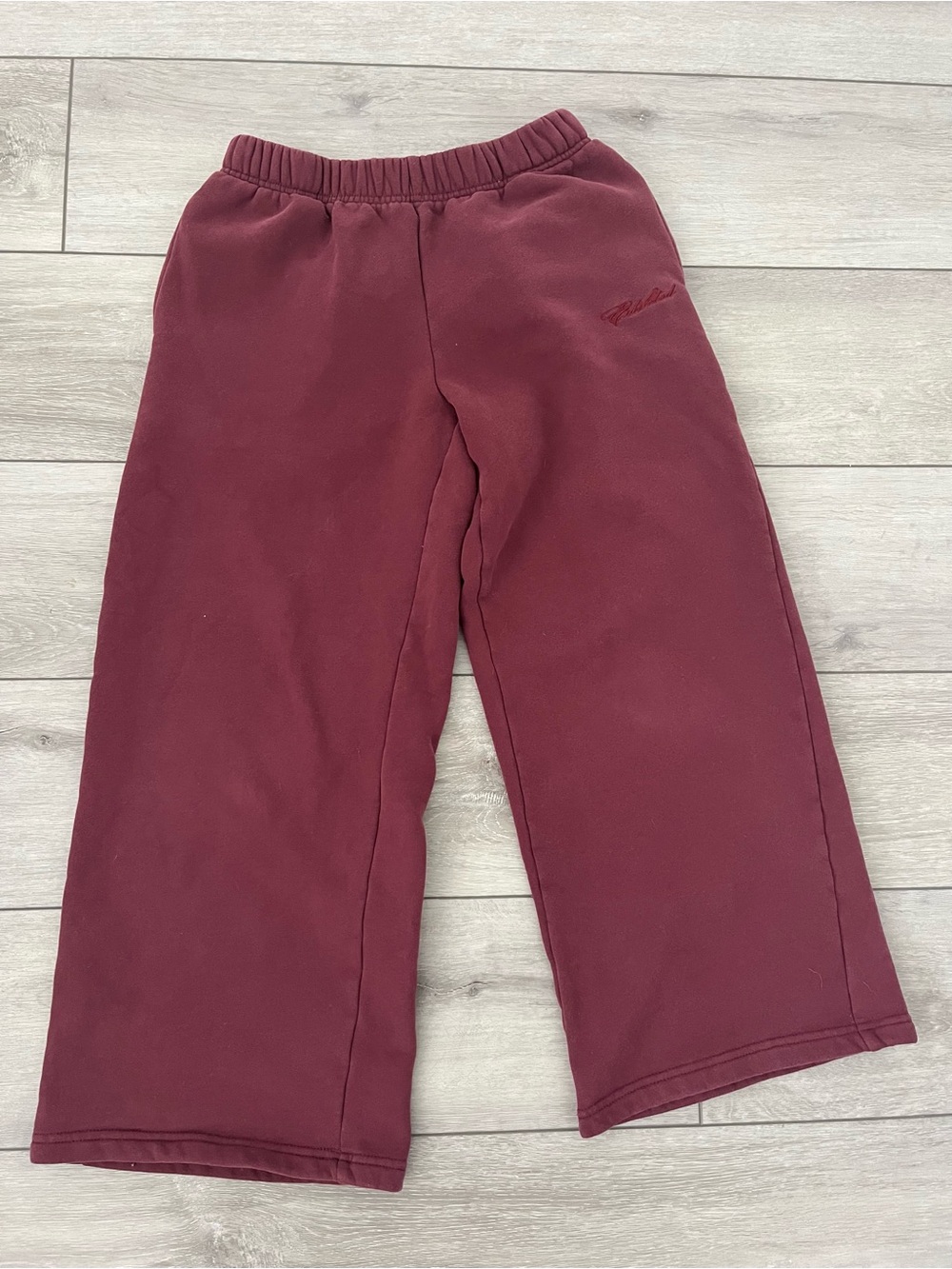 Edikted Maroon Wide-Leg Track Pants